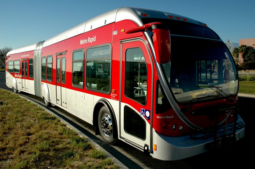 Red Metro Rapid bus